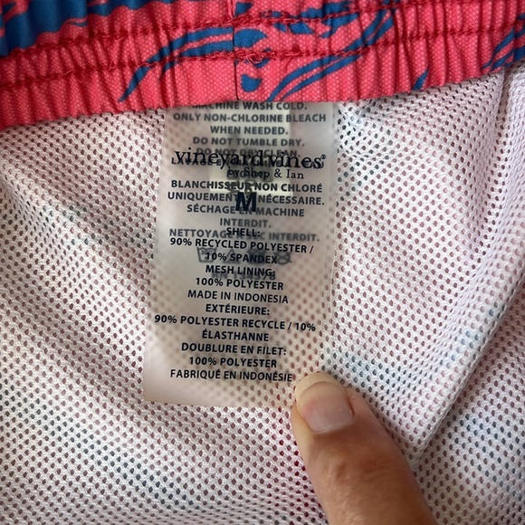 Vineyard Vines Chappy Swim Trunks Sea Grove Sailor's Red Blue Ropes - Size M - Picture 7 of 8